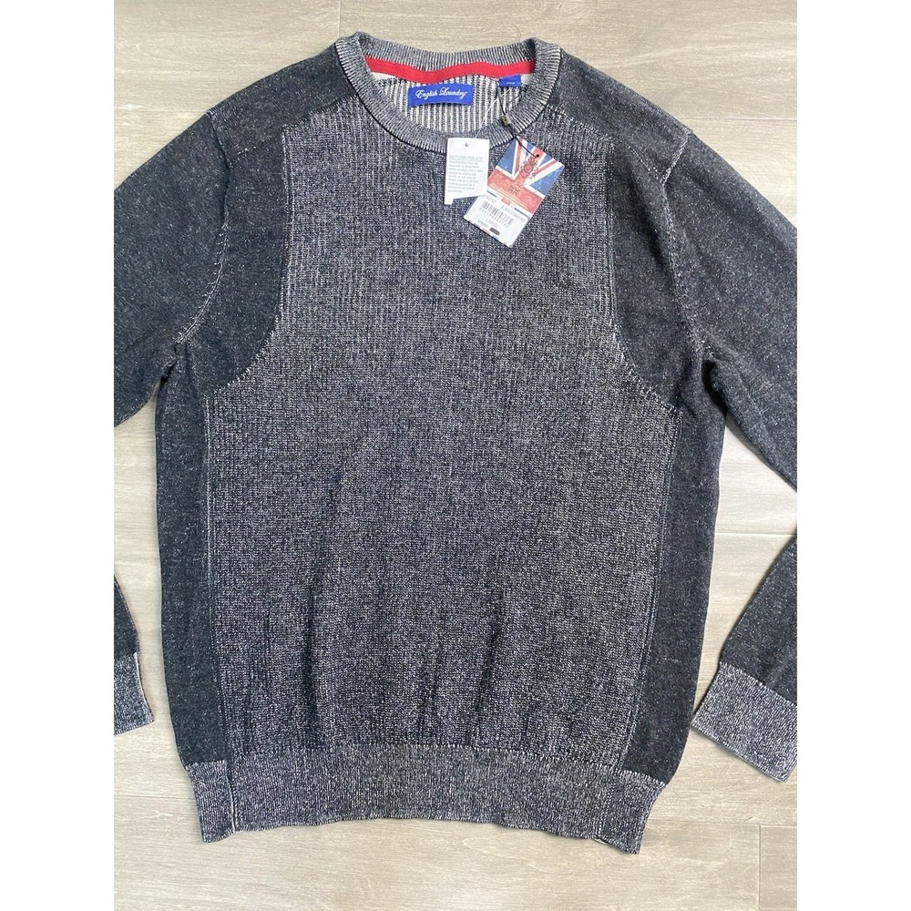 English Laundry Ribbed Mens Cotton Polyester Light Sweater Pullover Size Large